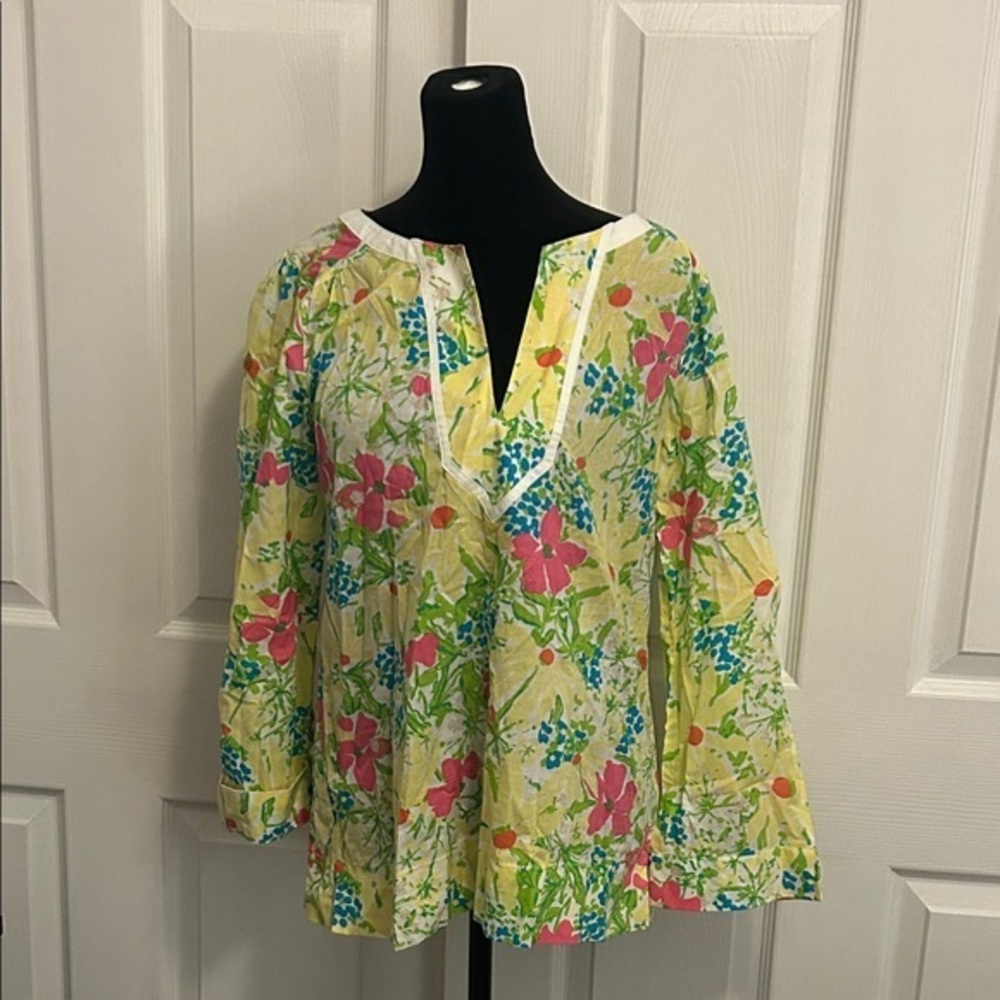 Lilly Pulitzer Yellow Floral Tunic Top